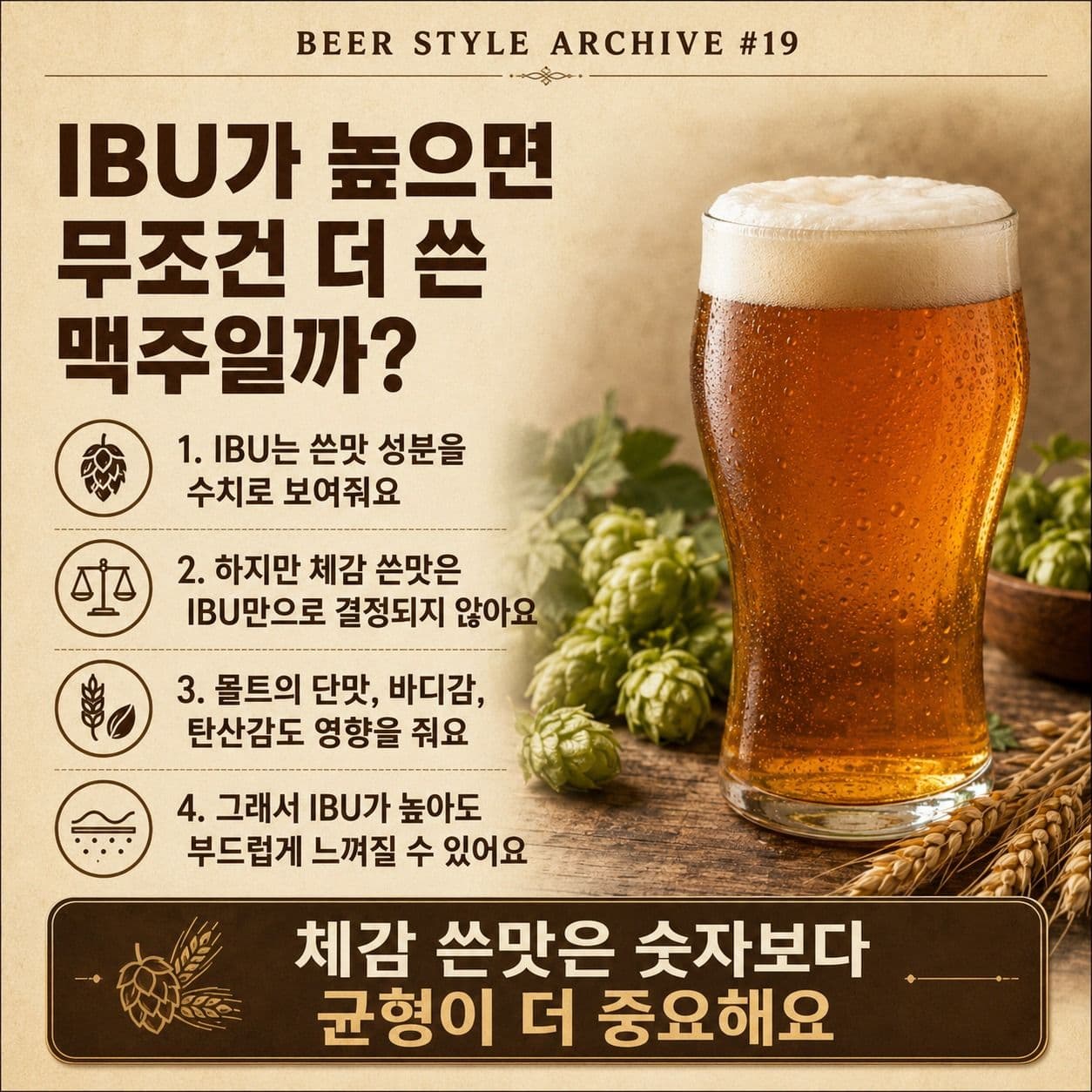 IBU가 높으면 무조건 더 쓴 맥주일까? IBU와 체감 쓴맛의 차이